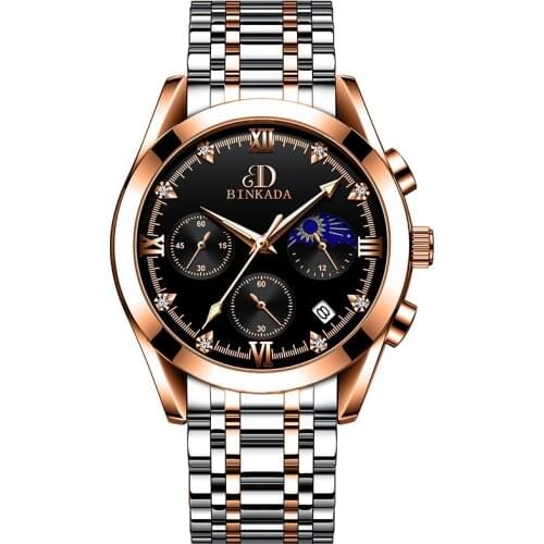 2021 new quartz men watch butterfly double snap button men watch waterproof luminous calendar wrist watches for men