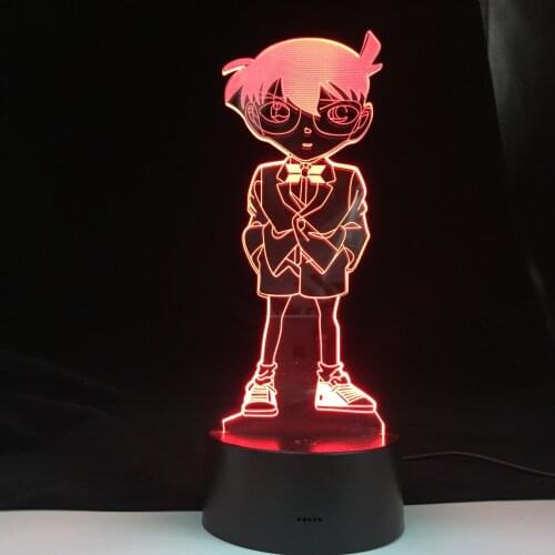 Conan Figure Anime Detective 3d Led Night Light for Child Bedroom Unique Baby Nightlight Kids 3d Night Lamp Gift birthday Best