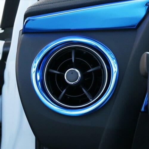 SBTMY 2PCS/SET Stainless steel decoration ring on both sides of the dashboard automobile dashboard For Toyota corolla 2017 2018