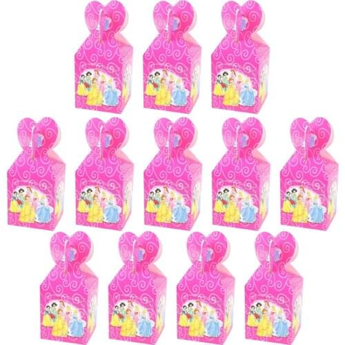 Disney Cartoon Princess Mickey Minnie mouse Superhero Game Unicorn Candy Box Kids Birthday Gift Box Party Decorations Supplies