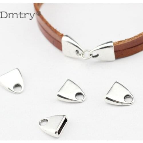 Dmtry 20pcs/lot Wholesale 20% Discount Antique Silver End Caps Bead For Leather Bracelet Necklace Cord Jewellery Making LC0095