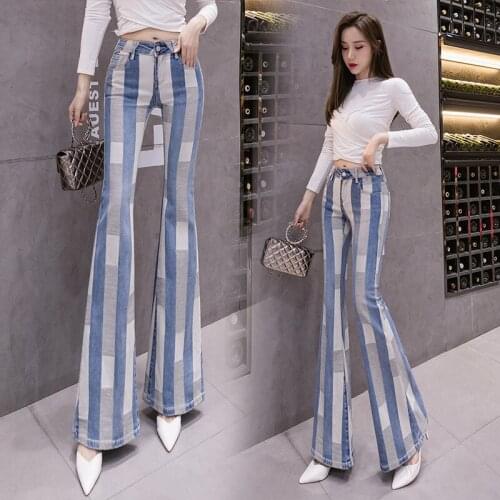 Jeans women fashion weila 2021 new trousers slim flared pants jeans women pants women cut jeans women patchwork jeans