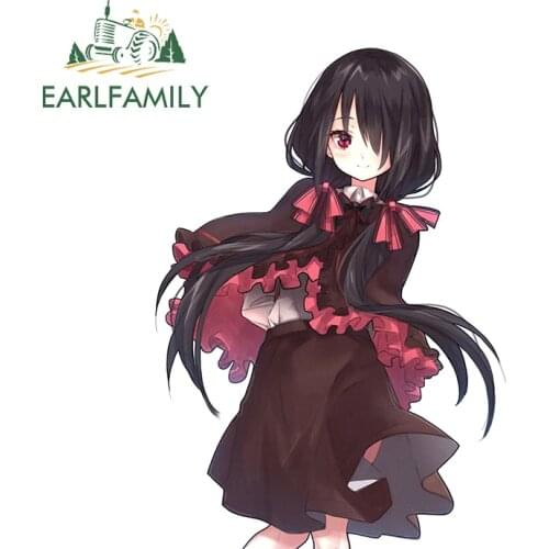 EARLFAMILY 13cm x 9.3cm for Date A Live Waterproof Vinyl Car Stickers Refrigerator Surfboard Decal Occlusion Scratch Decoration