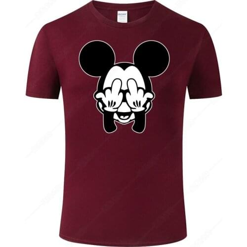 Mens Premium T-Shirt Funny Anime Print Mickey Mouse T shirt Men Fashion Summer Cotton Tops Cool Tee Unisex Clothes J119
