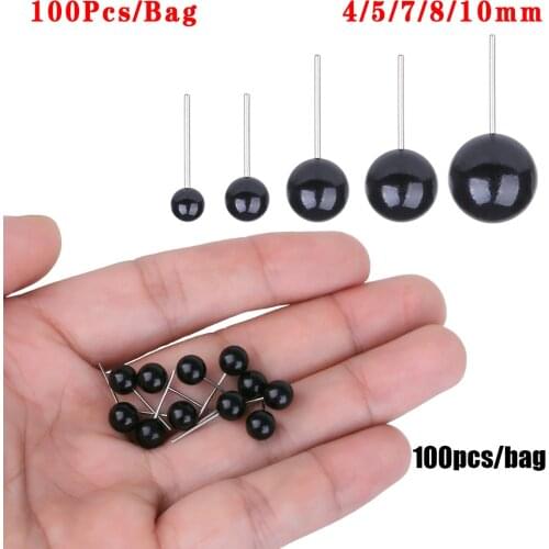 100Pcs/Bag Toy Glass Eyes 4/5/7/8/10mm Needle Felting Teddy Bears Animals Black Eyes for Hand Made Dolls Plush Toy Gift