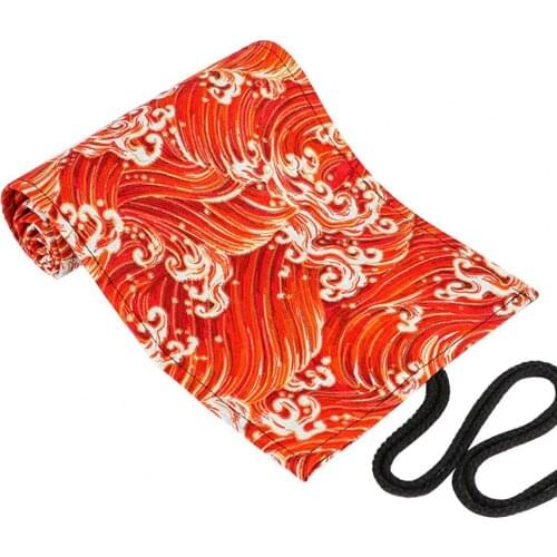 1PCS 12/24/36/48 Holes Canvas School Pencil Case Roll Pencilcase Large Cute Leaf Penal for Girls Boys Pen Bag Stationery Pouch