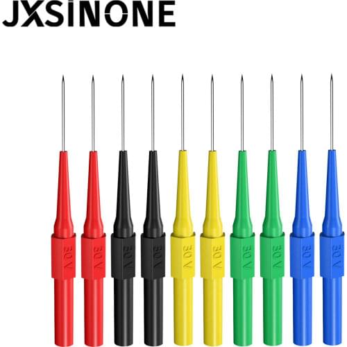 Cleqee P5007 10pcs Insulation Piercing Needle Non-destructive Multimeter Test Probes Red/Black