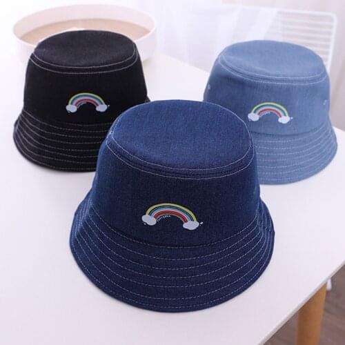 2021 New Cowboy Bucket Hat Baby Kids Girl Boy Rainbow Hats Fishing Fisherman Cap Hip Hop Caps Gorro Casquette Gorras Sombrero