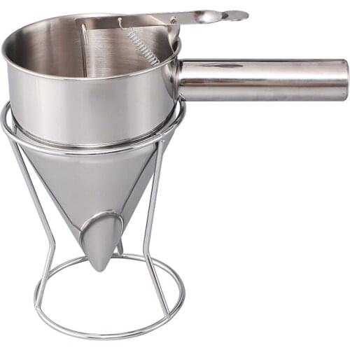 Octopus Small Balls Stainless Steel Funnel With Shelf Cone Batter Tool Set Liquid Separation Vertical Fish Balls