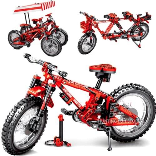 Fit Technic Creator Series Folding Bicycles 2into1 Set Bike Transformable Blocks Building Toys For Children Boys Birthday Gifts