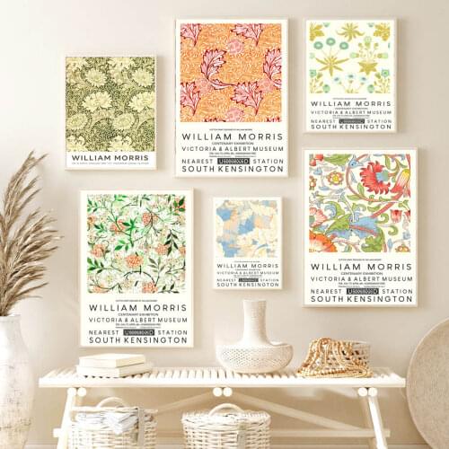 William Morris Plant Leaf Flower Abstract Wall Art Canvas Painting Nordic Posters And Prints Wall Pictures For Living Room Decor