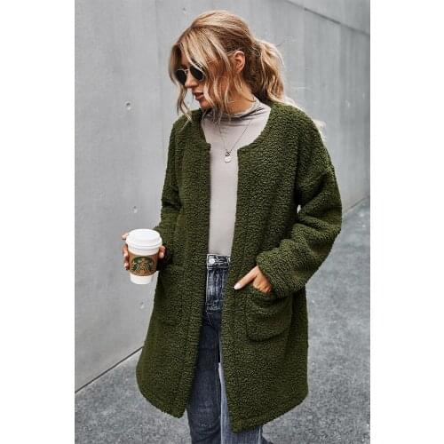 2020 winter new products thick plush cardigan jacket women