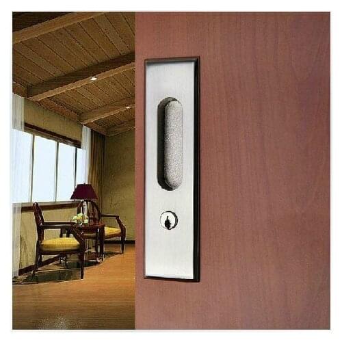 Move the door of modern steel wire drawing sliding door lock hook hanging sliding door embedded toilet door lock