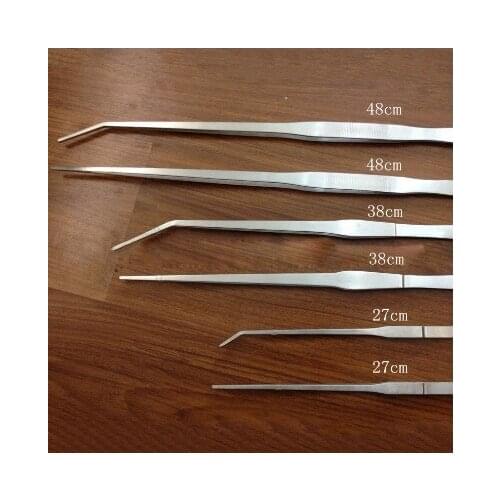 Straight/Elbow Fish Tank Tweezers Pliers Plants tweezers Forceps Clip Aquarium Maintenance Tools 27cm/38cm/48cm