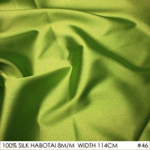 CISULI SILK HABOTAI 114cm width 8momme/100% Natural Silk Fabric to Patchwork Silk Pillow Blanket Olive NO 46