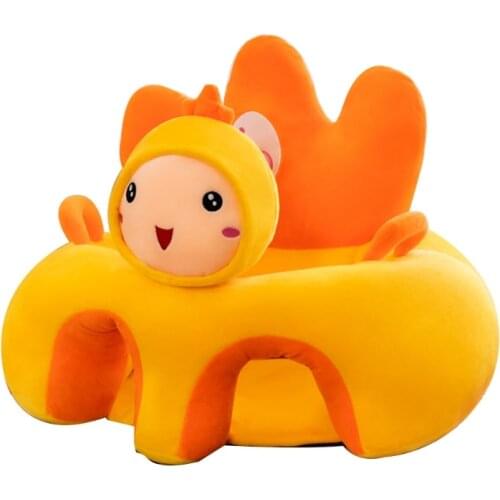 T5EC Baby Sitting Chair Cover Cute Animal Shaped Sofa Case Infants Learning Support Seat Cushion Plush Shell