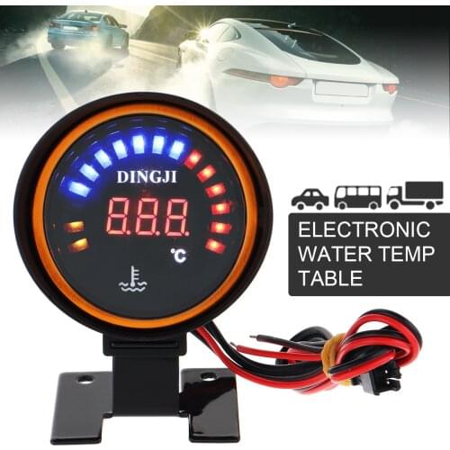2 Inch 52mm LED Display 12V Universal Water Temperature Gauge Meter+Durable with Sensor for Car / Truck Modification
