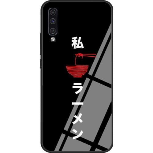 Japanese Classic Anime Merch Ramen Tempered Glass Phone Case For Samsung A12 A32 A52 A72 A51 A71 A31 A40 A50 A70 A20e A21S