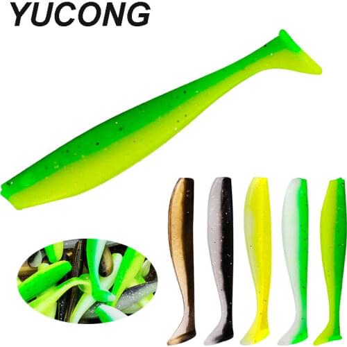 YUCONG Swimbait Wobblers And Worm Hooks Kit 55-65-70mm Silicone Shad Baits Artificial Softbaits Fishing Lures Fishhooks Combo