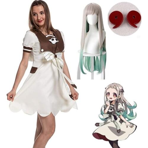 Anime Toilet-bound Hanako-kun Nene Yashiro Cosplay Costume Dress Headdress Props Wigs Costumes Halloween Party Woman Gift