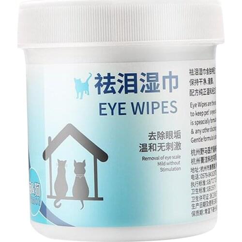 100 Pads Pet Eye Wipes, Pet Tear Stain Wipes, Natural Tear Eye Stain Remover Pads, Eye Cleansing Wipe, Pet Soft Grooming Wipes