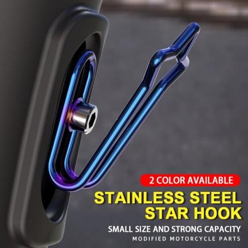 2 Color Helmet Hook Motorcycle Bag Hanger Star Hook Jacket Holder Luggage Hook Multipurpose Rack For Motorcycle Accessories