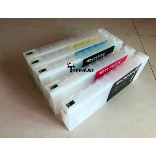 5 colors 700ml T6361-T6364 T6368 refillable ink cartridge for Epson 7700 9700 7710 9710 ink cartridge with auto reset chip