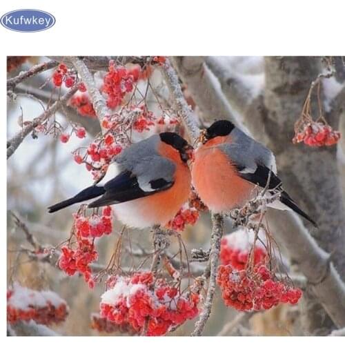 5D DIY Diamond Painting "Birds foraging"Icon Full Diamond Embroidery Cross Stitch Rhinestone Mosaic Painting Christmas Gift