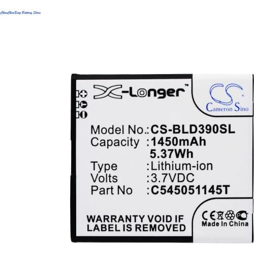Cameron Sino 1450mAh Battery C545051145T for BLU D050L,D050u, D070, D070X, D141T, D352L, D390U, D390x, Dash J, Dash JR TV,Dash L