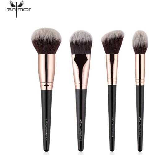 ANMOR 4Pcs Makeup Brushes Set Powder Blush Foundation Blending Brush Shading Eyebrow Contour Make Up Tool