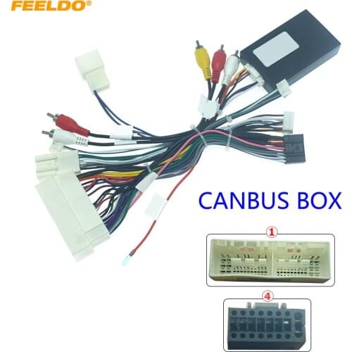 FEELDO Car Audio Android 16PIN Power Wiring Harness Cable Adapter With Canbus Box For Hyundai Mistra Elantra KIA Sorento K3