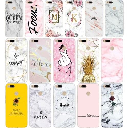 059FG Cartoon Letter Queen & Boss Couples Glossy Marble Soft Silicone Tpu Cover phone Case for xiaomi redmi mi 8 A1 A2 lite