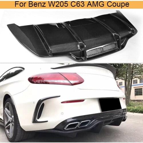 C Class Carbon Fiber Rear Bumper Guard Diffuser Lip for Mercedes Benz W205 C205 C63 AMG Coupe 2 Door Only 2015-2017 Convertible