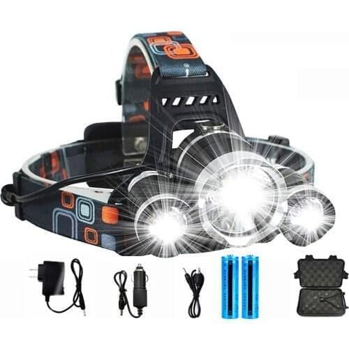 C2 Drop Shipping Rechargeable 3led Headlamp Fishing Headlight Torch Hunting Head Lamp Camping Headlamp Flashlight Head Light