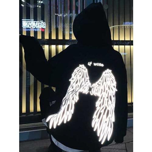 Latimeelon The Angel On Your Back letter Printed Street Style Thick Unisex Hoodies Winter Warm Pullover Coat Women Punk Hoodies