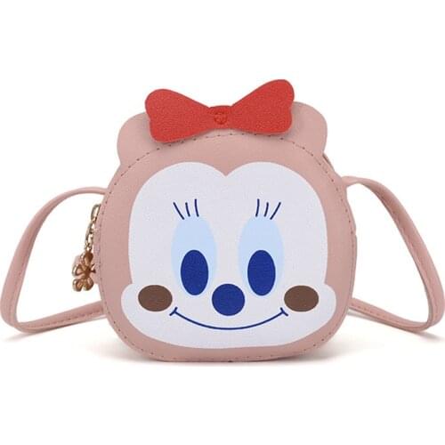 Disney cartoon Minnie Mickey PU childrens female decorative bag shoulder bag diagonal bag mobile phone bag coin purse