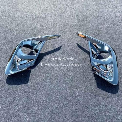 For Honda Fit 2020 2021 Front Fog Light Frame Cover Foglight Lamp Ring Cover Trim Protector Sticker Exterior ABS Car Accessories