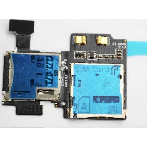 For Samsung Galaxy S4 i9500 SIM Card Holder Slot And MicroSD Memory Card Reader Contact Replacement 10pcs/lot