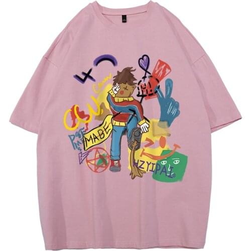 T-shirt Fashion Tops 100% Cotton Tees Plus Size Breathable Brand Hip Hop Street Tee Print New 2021 Summer Sleeve Style Tops Type