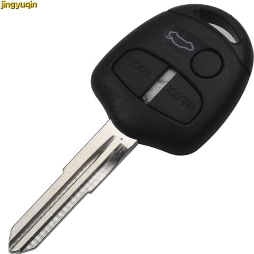 Jingyuqin 10pcs 3 Buttons Car Key Shell Case Cover for Mitsubishi Pajero Sport Outlander Grandis ASX Remote Left Blade Styling