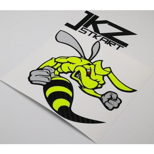 JKZ STKART Cartoon Angry Super Bee Vinyl Die Cut Stickers Decals ATV Motor Bike Truck Helmet Decorated Stickers