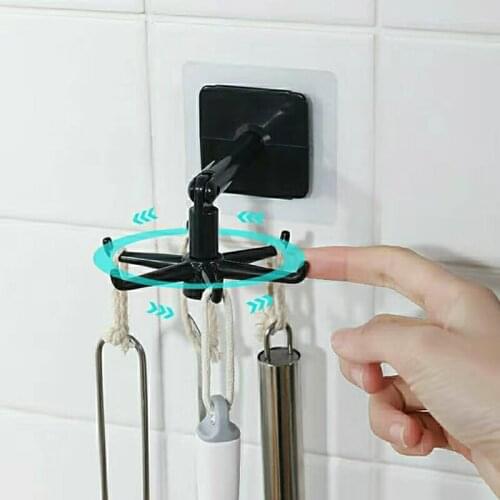 Kitchen Ddhesive Hook Rotatable And Bendable Soup Spoon Rack Traceless Adhesive Kitchen Hole Free Strong Adhesive Hook