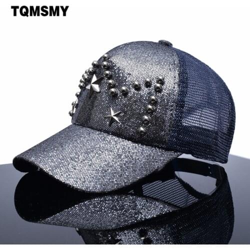 Summer hats for women Snapback cap Pearl sequins baseball caps men Casual sun hat women Quick Dry Breathable mesh bone gorras