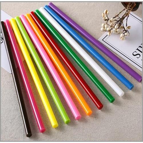 Multicolor Hot melt glue sticks 11mm green Strong Viscosity Glue for gun 7mm × 200mm Blue diy tools 11Pcs