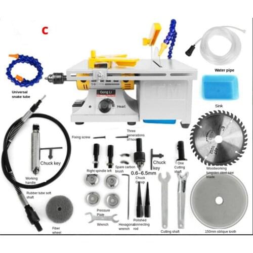 Multi-Functional Electric Grinder Polisher Drill Saw Tool Mini Bench Lathe Machine 350w