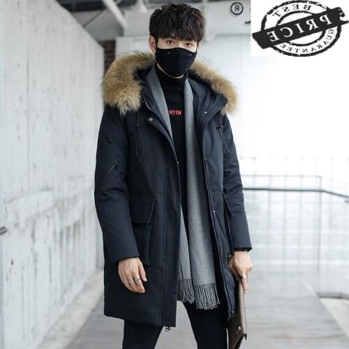 Winter Down Jacket Men Korean Men Parkas Thicken Warm Coats raccoon fur collar Mens Clothes Chaqueta Hombre Invierno 1215