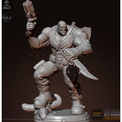 75mM Resin Figure Kits Samurai Model Self-assembled TD-2135