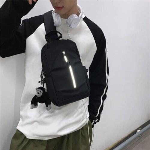 Coated Oxford Cloth Chest Bag Messenger Bag Retro College Style Multifunctional Couple Shoulder Bag Sports Pack Crossbody Bag