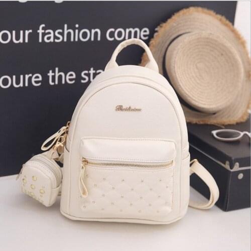 2021 New Retro womens leather bag small womens Mini Backpack youth schoolbag Small Backpack Travel versatile Korean version