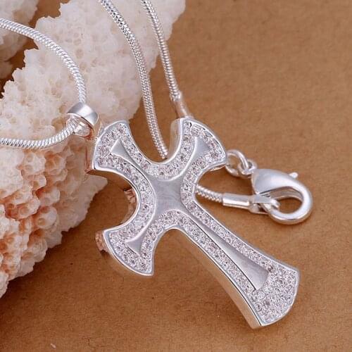 P236 Free Shipping 925 sterling silver Necklace, 925 silver fashion jewelry Cross ax /bckajtra eoaanfha